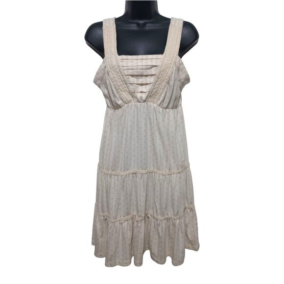 Vtg Billabong Beach Vibes Mini Dress Women's L Cream Swim Cover Up Jersey Knit - Picture 1 of 13